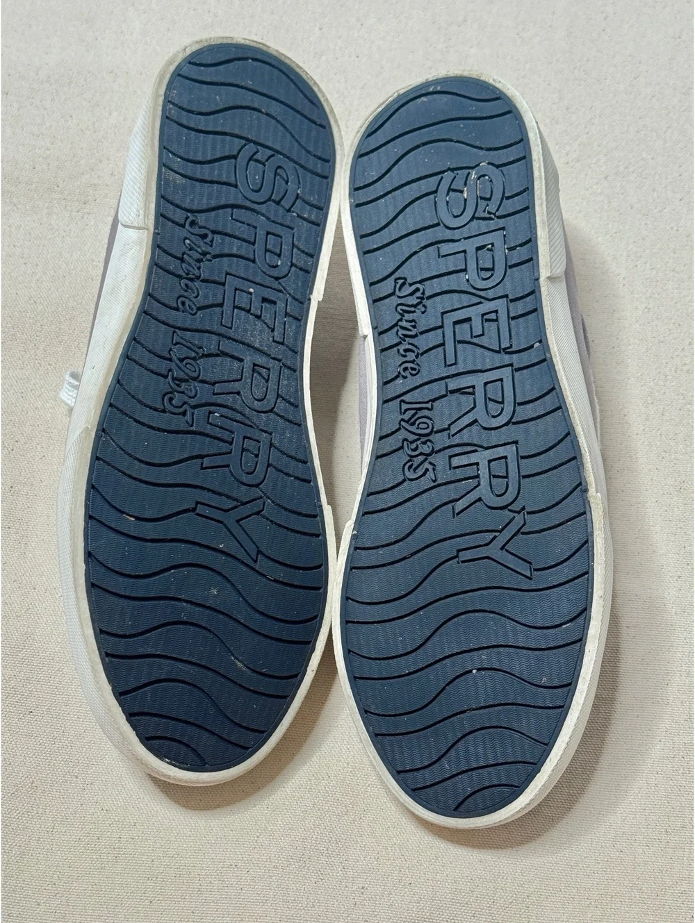 Sperry Top-Sider Women’s 10 Gray Canvas Boat Shoes Memory Foam STS3191